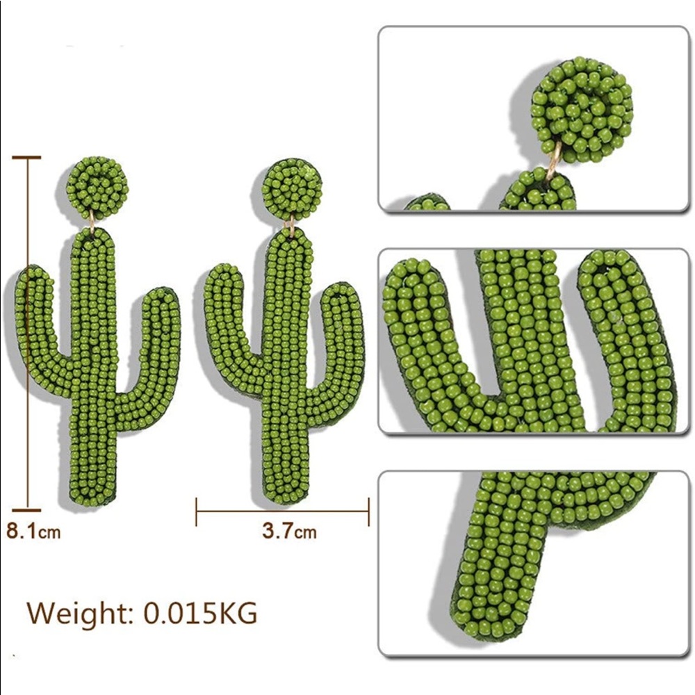 Cactus statement earrings - Picture 4 of 4